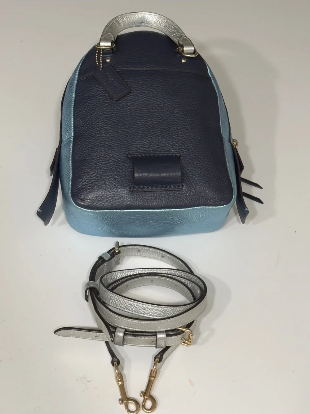 Coach Andi Colorblock Metallic Multicolor Leather Convertible Backpack F49122